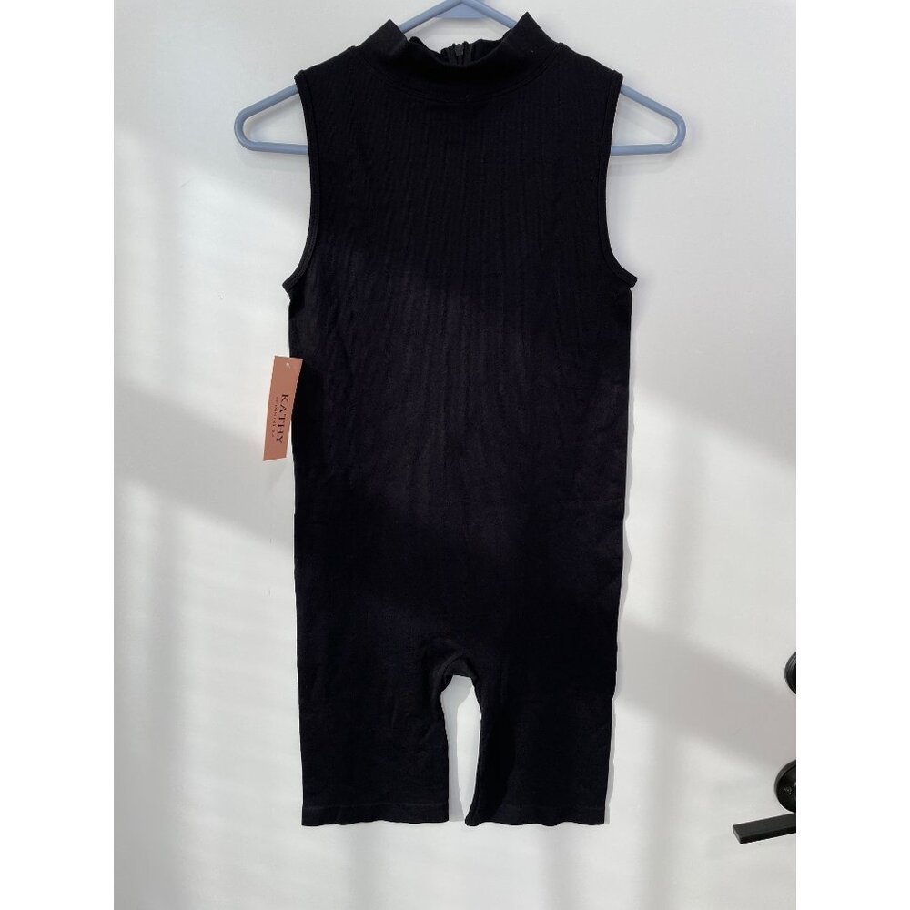 Kathy Bodysuit Size Large/XL Sleeveless High Neck Back Zip Athleisure Lounge NEW